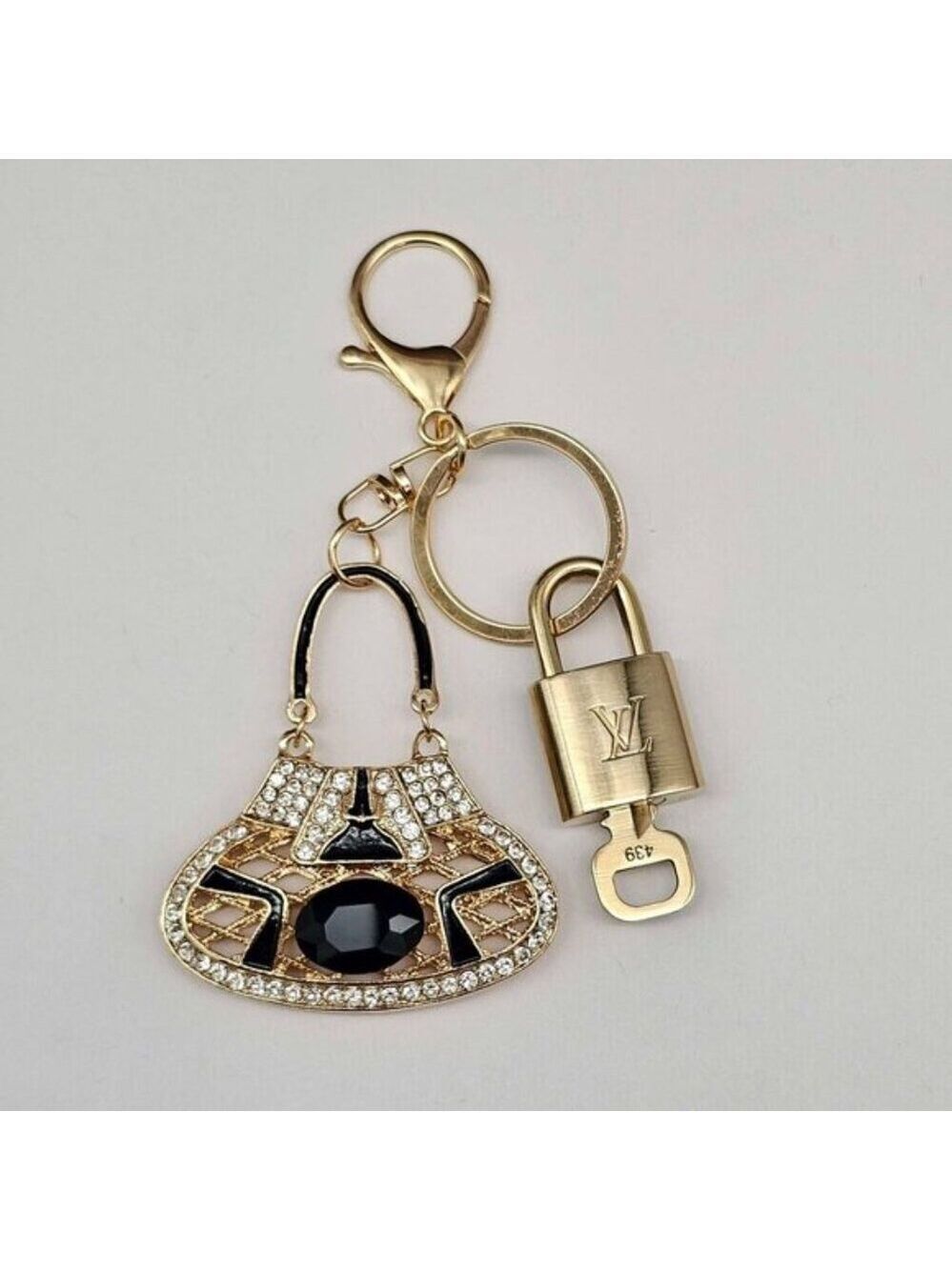 Authentic Louis Vuitton Lock & Key Gold ✨ Unbranded Bag Keychain Charm LV